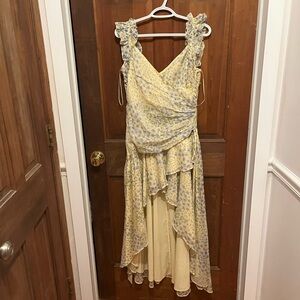 Abercrombie & Fitch Yellow Floral High Low Dress